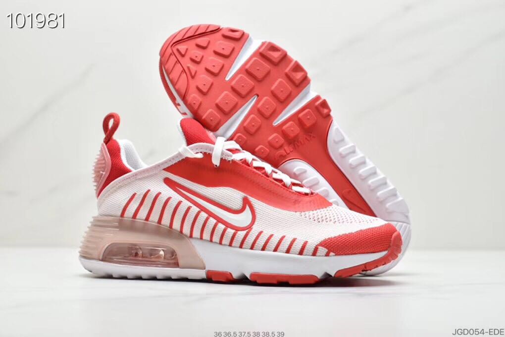 Women Nike Air Max Vapormax 2090 Flyknit White Red Shoes - Click Image to Close